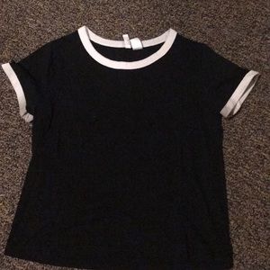 Black and white tee